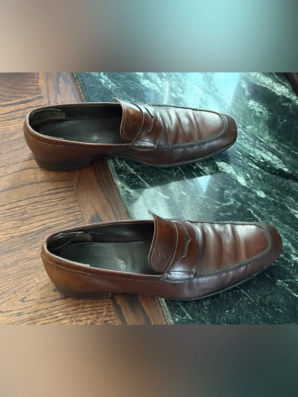 WEALTHY Allen Edmonds Brown Leather Penny Loafers